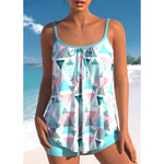 MODA sort patchwork frynse åndbar tankini