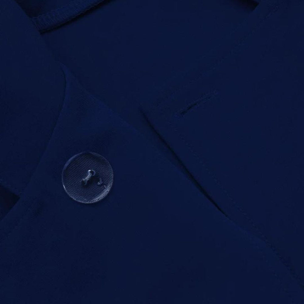 Navy Elegance - Militærinspireret Kjole med Sølvknapdetaljer