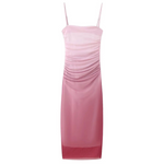 Adriana - Elegant midikjole i mesh med spaghettistropper