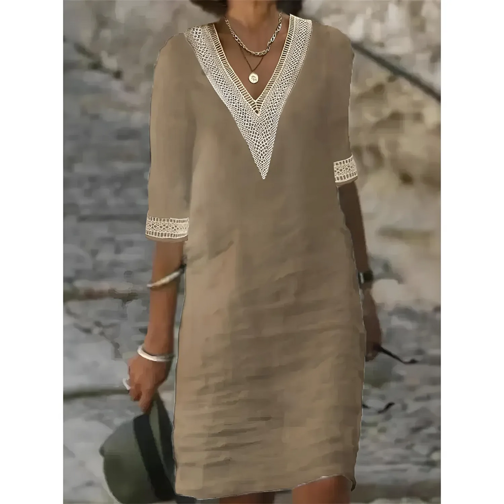 MODA Sofistikeret bomuldskjole