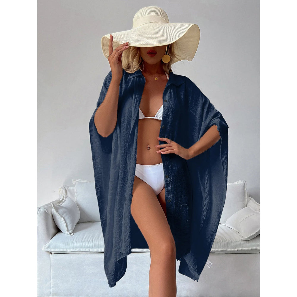 MODA Gul kimono med vendekrave og knap