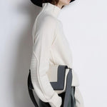 Dame Rullekrave Sweater - Blød Strik - Langærmet Komfortabel Pasform