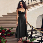 MODA elegant rød enkel behagelig sommerkjole