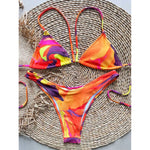 MODA Push up bh-pude halter string blomstret bikinier