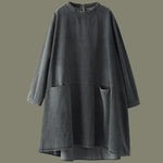 Sophia - Casual oversized tunika i trækul med lommer