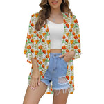 MODA hvid boble med blomsterprint kimono