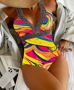 Jessie -Badedragt med sexet print og stropper