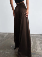Wide-Leg Bukser | Sort | Polyesterblanding | Elegant & Tidløs