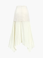 Plisseret Midi Nederdel med Knapper | Polyesterblanding | Elegant & Moderne