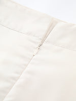 Plisseret Midi Nederdel med Knapper | Polyesterblanding | Elegant & Moderne