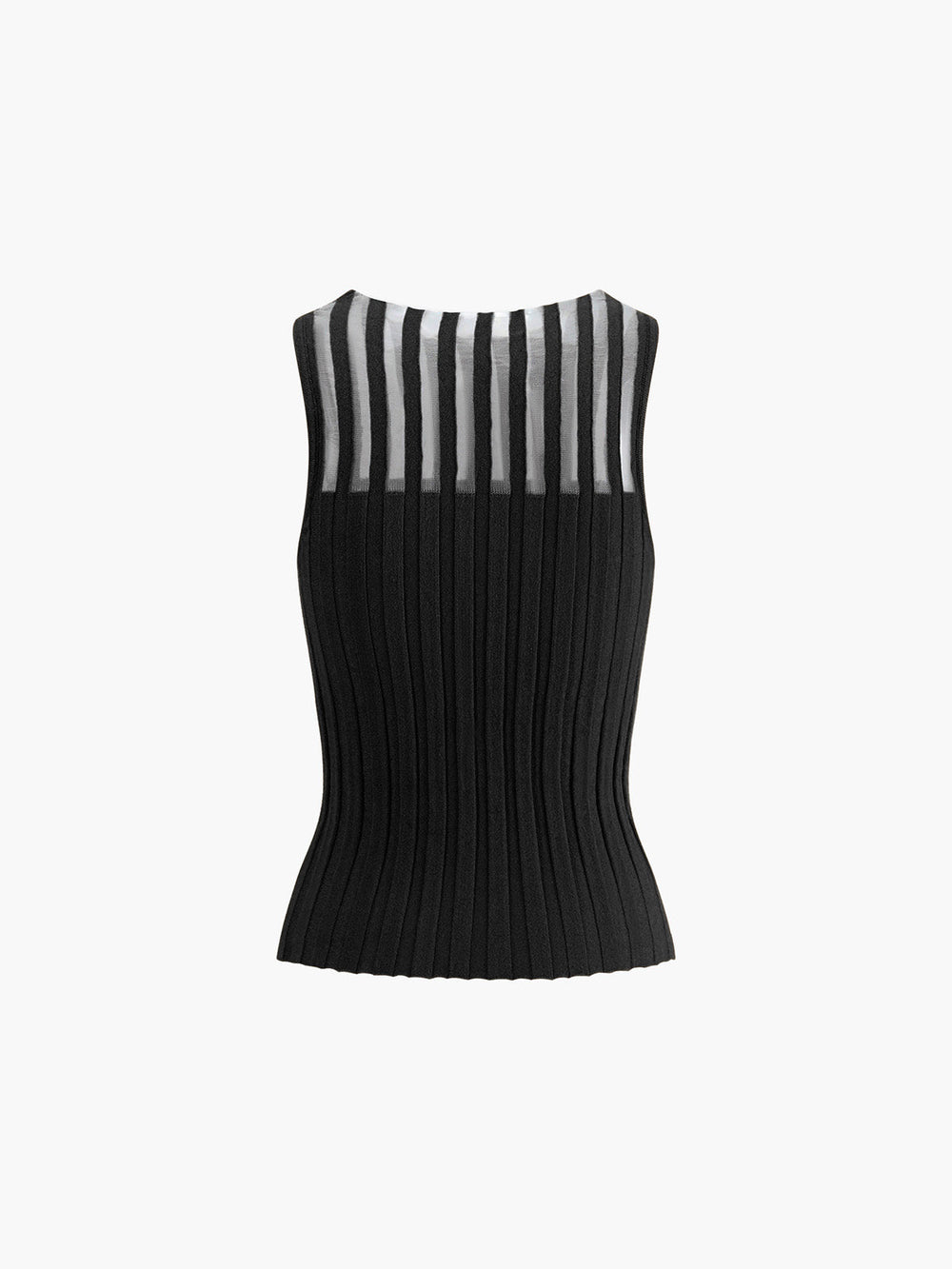 Ærmeløs Top med Transparent Detalje | Brun | Strikket | Moderne & Unik