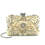 Valencia - Dekoreret clutch med blomstret perlekant