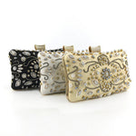 Valencia - Dekoreret clutch med blomstret perlekant