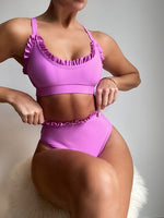CLAIRE - Bikinisæt med høj talje og flæser