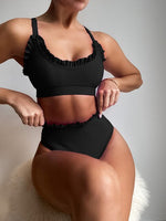 CLAIRE - Bikinisæt med høj talje og flæser