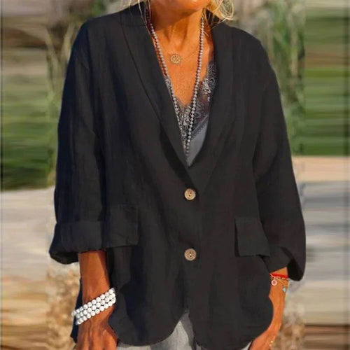 Casual blazer i bomuld og hør
