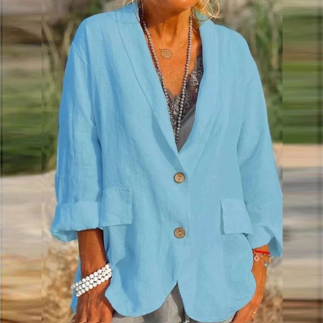 Casual blazer i bomuld og hør