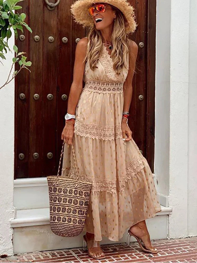 Lola - Maxikjole - Boho-blonder