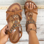 Delilah - Boho-Chic dekorerede sandaler med elastiske stropper
