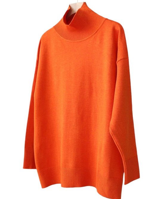 Strikket rullekravesweater til kvinder