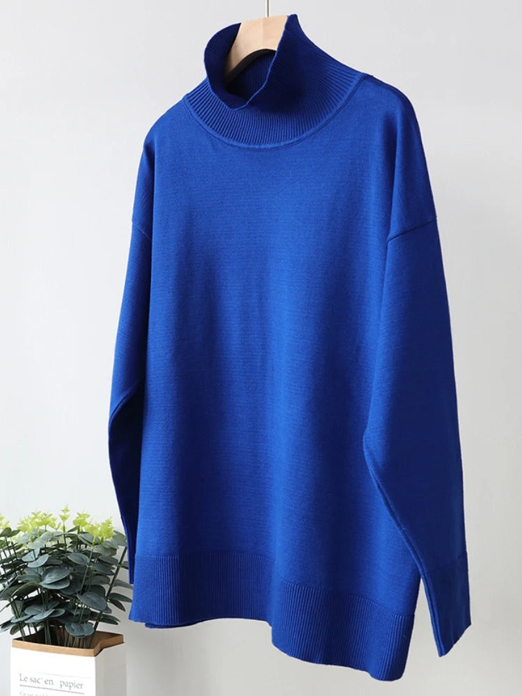 Strikket rullekravesweater til kvinder