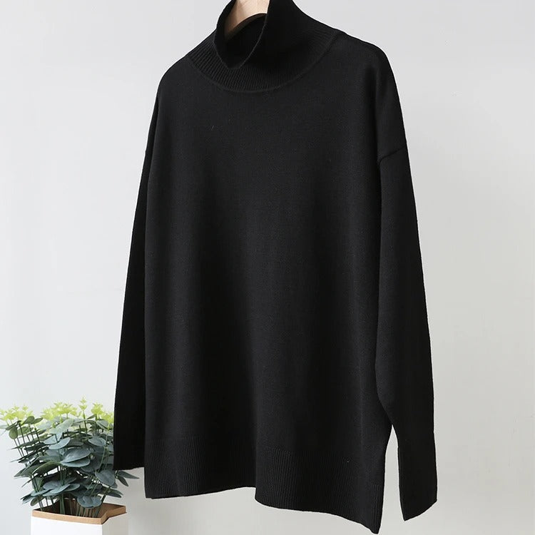 Strikket rullekravesweater til kvinder