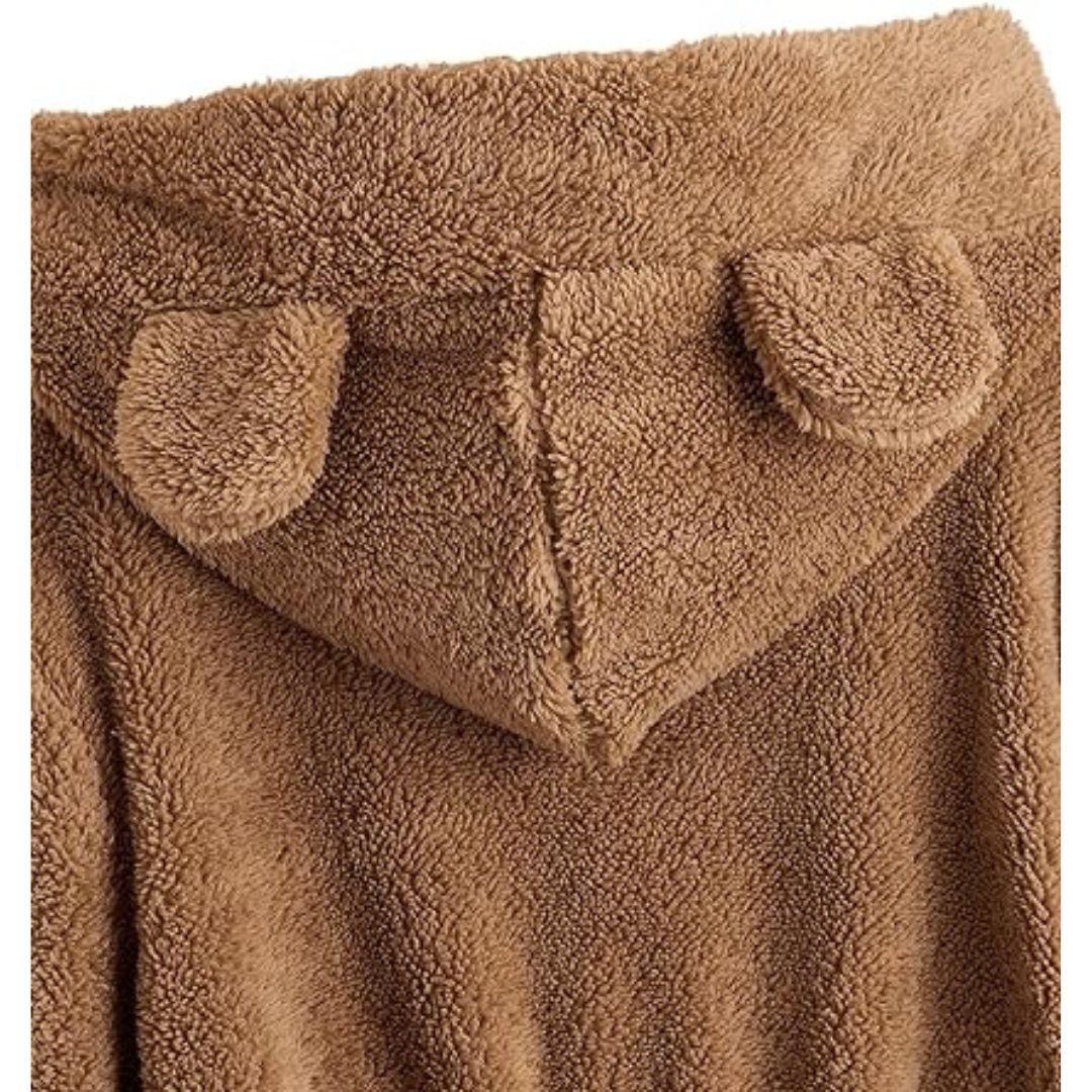Harper - Hyggelig Teddy Hoodie med Øredetaljer