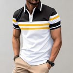 Poloshirt til mænd med farveblok