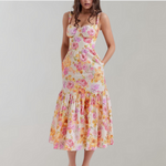 Bianca - Sommerkleid mit Blumenprint und Rüschensaum