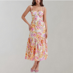 Bianca - Sommerkleid mit Blumenprint und Rüschensaum