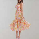 Bianca - Sommerkleid mit Blumenprint und Rüschensaum