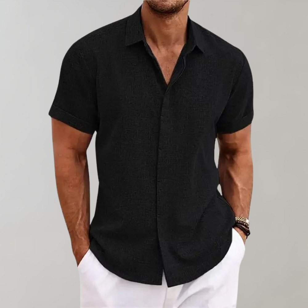 Ensfarvet poloshirt til mænd - Fredrik