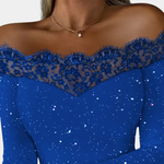 Off-shoulder blondetop til kvinder