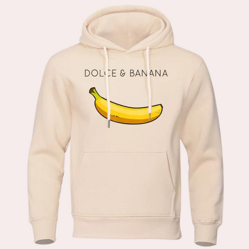 Hættetrøje til mænd med bananprint