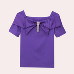 Elegant kortærmet bluse til kvinder
