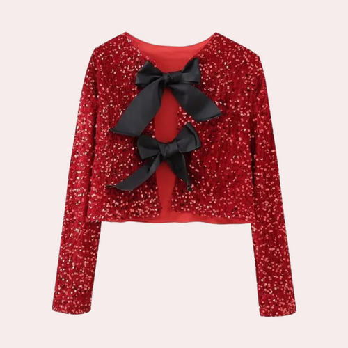 Kvinder Chic pailletter butterfly Bluse