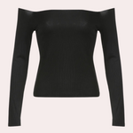 Langærmet off-shoulder top til kvinder