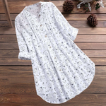 Elegant og lang blomstret bluse til kvinder