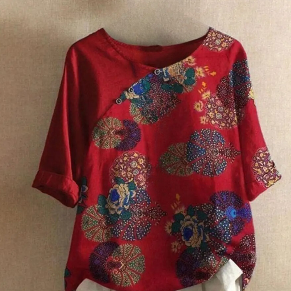 Trendy retro-bluse til kvinder