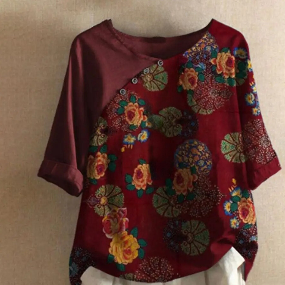 Trendy retro-bluse til kvinder