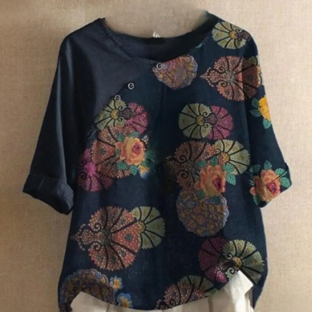 Trendy retro-bluse til kvinder