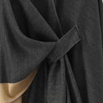Charcoal Border Poncho Wrap med bælte