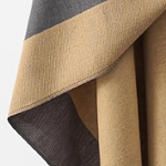 Charcoal Border Poncho Wrap med bælte