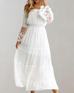 Anastasia - Maxikjole - Blonder med off-shoulder