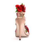 Rosalind - stiletsandaler med blomsterapplikationer