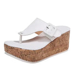 Elena - platform korksandaler med justerbar rem