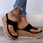Elena - platform korksandaler med justerbar rem