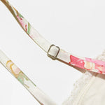 Fiona - Midikjole i satin med blomstret bustier