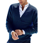 Theodore - Tekstureret Strikket V-Hals Sweater i Sennep