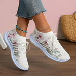 Aria - mesh sneakers med blomsterbroderi